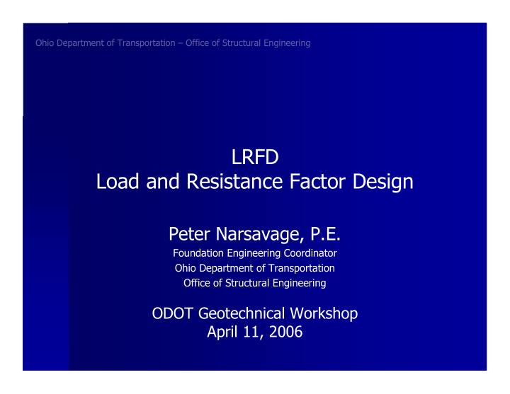 lrfd load and resistance factor design