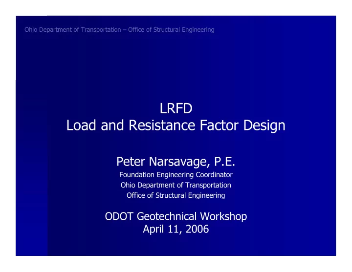 lrfd load and resistance factor design