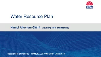 Water Resource Plan Namoi Alluvium GW14 (covering Peel and Manilla) Department of Industry