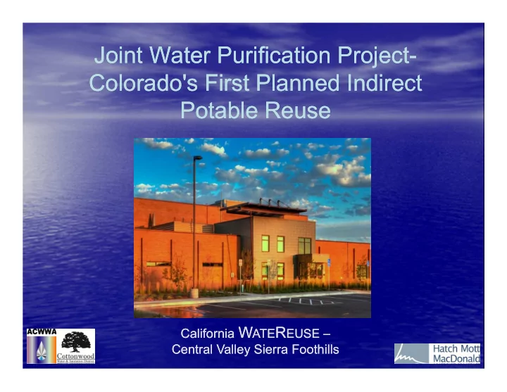 joint water purification project joint water purification