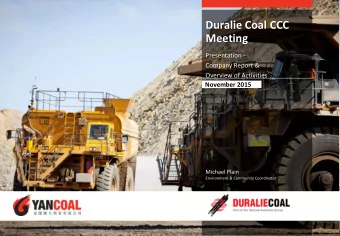 Duralie Coal CCC  Meeting  Presentation -  Company Report &amp;  Overview of Activities  November