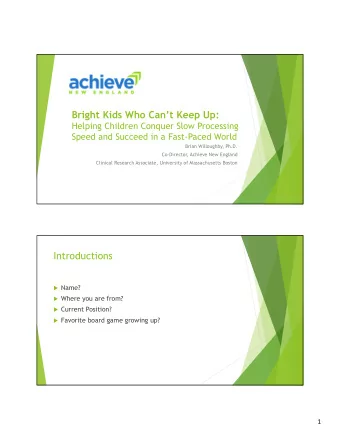 Bright Kids Who Cant Keep Up:  Helping Children Conquer Slow Processing  Speed and Succeed in a