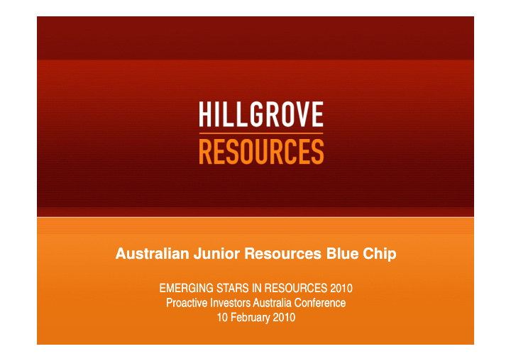 australian junior resources blue chip australian junior