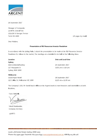 Level 2, 66 Hunter Street, Sydney, NSW 2000  Phone +612 9300 3390  Facsimile +612 9221 6333