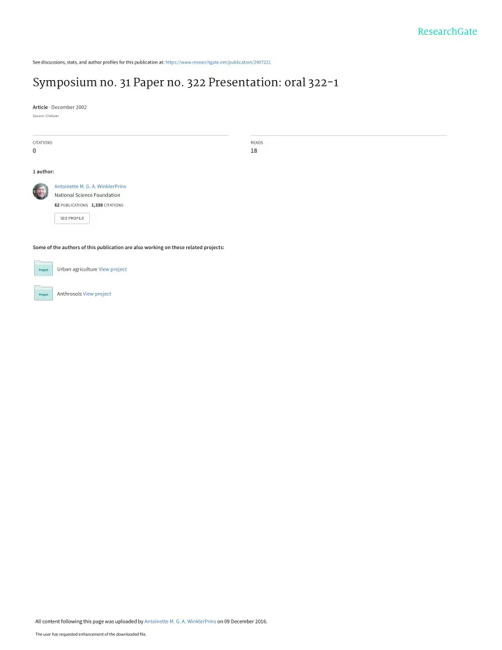 symposium no 31 paper no 322 presentation oral 322 1