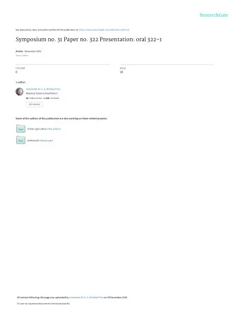 Symposium no. 31 Paper no. 322 Presentation: oral 322-1 Article  December 2002  Source: CiteSeer