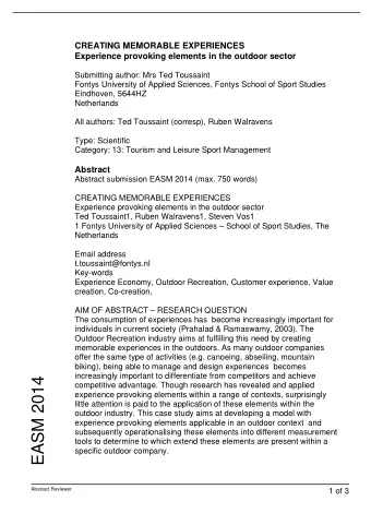 EASM 2014  competitive advantage. Though research has revealed and applied  experience provoking