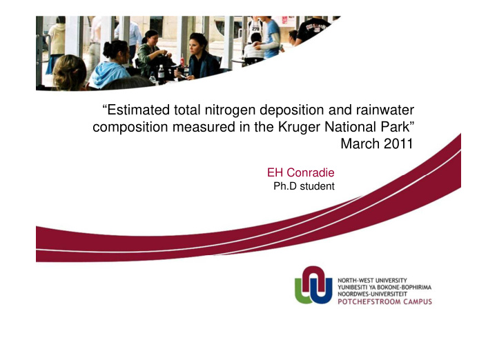 estimated total nitrogen deposition and rainwater