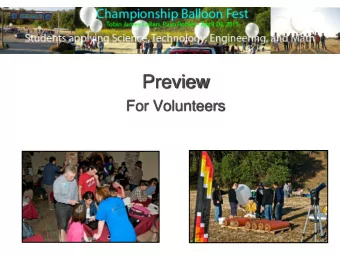 Preview  For Volunteers  Balloon Fest is a  Regional Interscholastic STEM Event  Teachers and teams