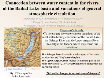 Connection between water content in the rivers  of the Baikal Lake basin and variations of general