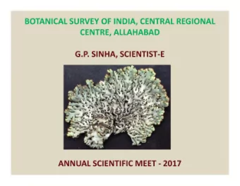 BOTAN ICAL SU RV EY OF IN DIA, CEN TRAL REGIO N AL  CEN TRE, ALLAH ABAD  G.P. SIN H A, SCIEN TIST-E