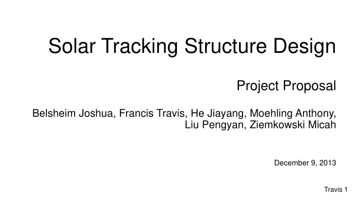 solar tracking structure design