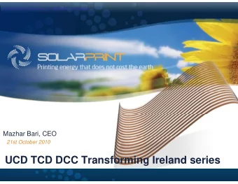 UCD TCD DCC Transforming Ireland series  UCD TCD DCC Transforming Ireland series  Total solar