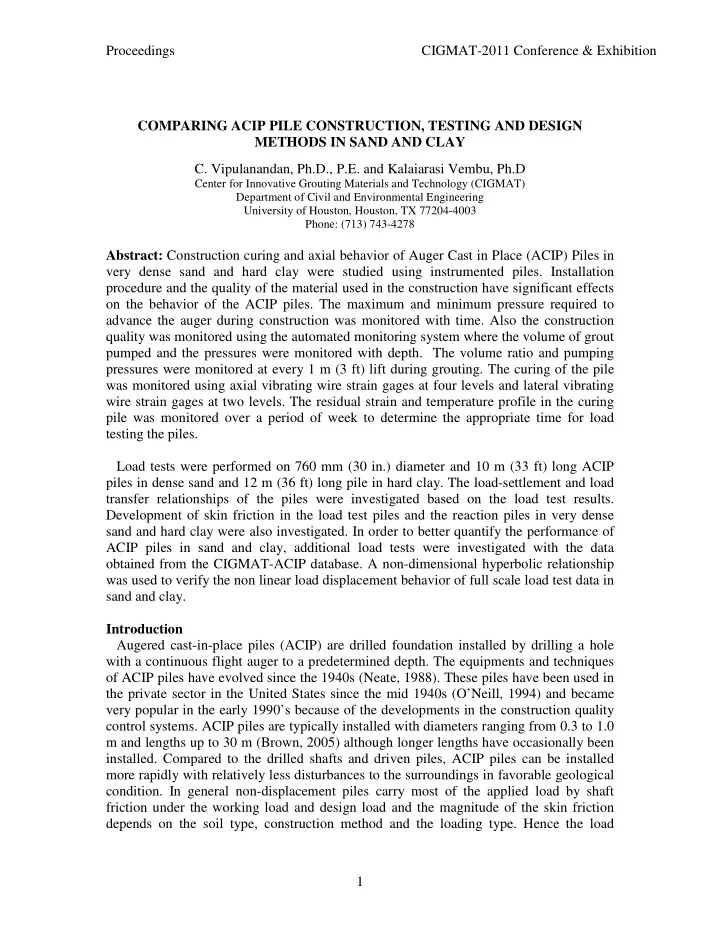 proceedings cigmat 2011 conference exhibition comparing