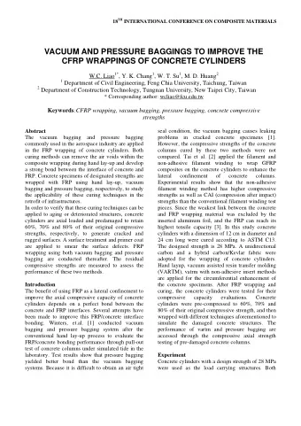 VACUUM AND PRESSURE BAGGINGS TO IMPROVE THE  CFRP WRAPPINGS OF CONCRETE CYLINDERS W.C. Liao 1* , Y.