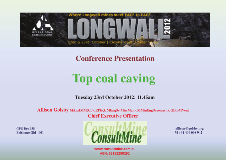 top coal oal caving