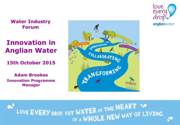 innovation in anglian water