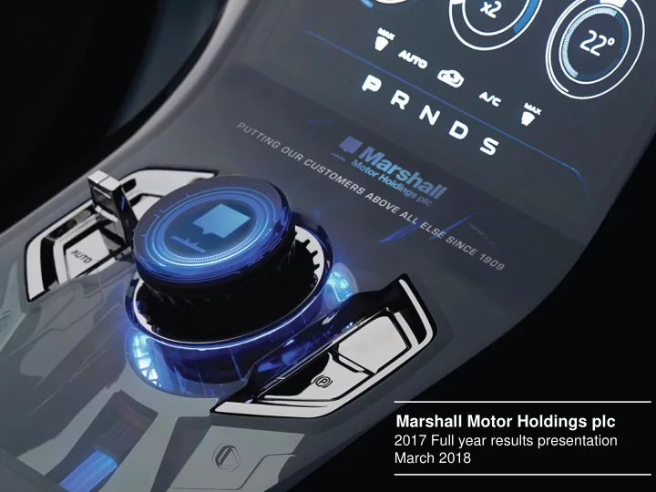 marshall motor holdings plc