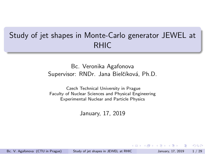 study of jet shapes in monte carlo generator jewel at rhic