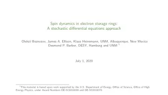Spin dynamics in electron storage rings:  A stochastic differential equations approach  Oleksii