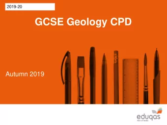 GCSE Geology CPD  Autumn 2019  2019-20  Read the question  Select the correct number of answers