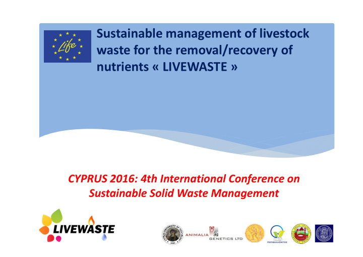sustainable management of livestock waste for the removal