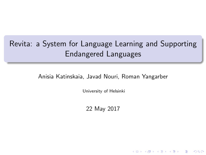 revita a system for language learning and supporting
