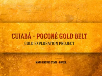 CUIAB IAB  PO  POCON  ON GOL  GOLD BE  BELT  GOLD EXPLORATION PROJECT  Mato Grosso State