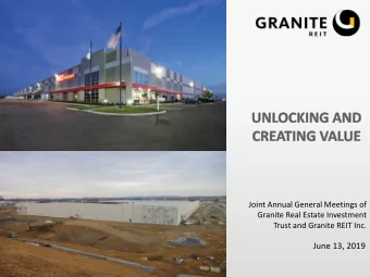 June 13, 2019  FOR  ORWAR  ARD LOOK  OOKIN  ING STATEM  EMEN  ENTS  Unless otherwise indicated in