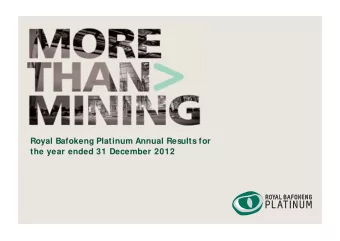 Royal Bafokeng Platinum Annual Results for  the year ended 31 December 2012