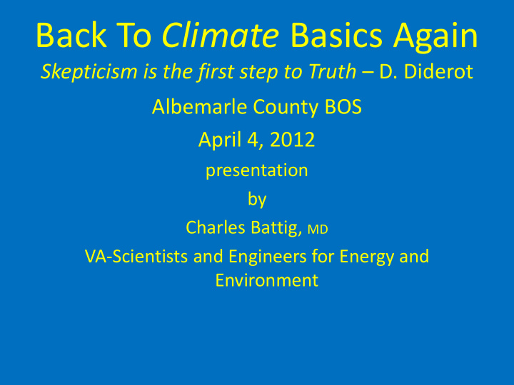 back to climate basics again