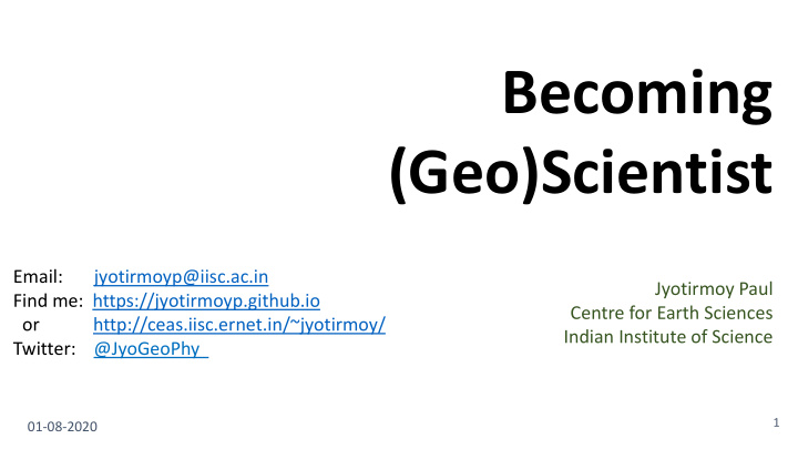 becoming geo scientist