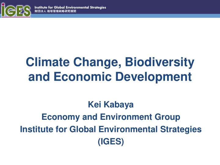 climate change biodiversity and economic development