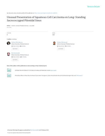 Unusual Presentation of Squamous Cell Carcinoma on Long-Standing  Sacrococcygeal Pilonidal Sinus