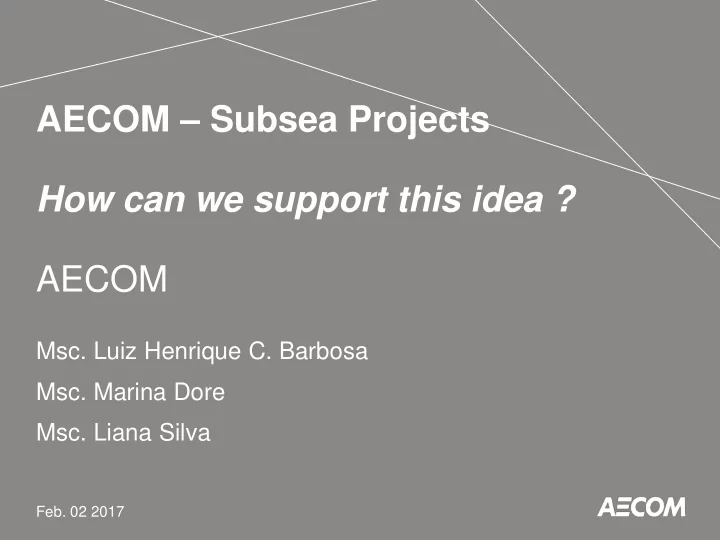 aecom subsea projects