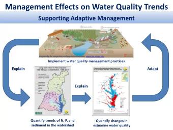 Management Effects on Water Quality Trends  Supporting Adaptive Management  diagram by the