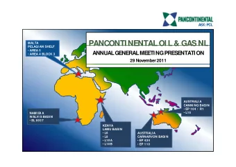 PANCONTI NENTALOI L&amp; GAS NL  PANCONTI NENTAL OI L &amp; GAS NL  MALTA  PELAGI AN SHELF  PELAGI