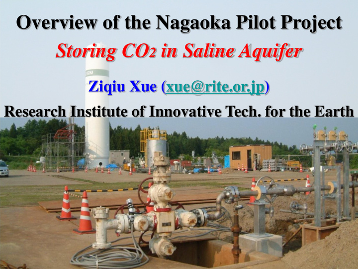 overview of the nagaoka pilot project storing co 2 in