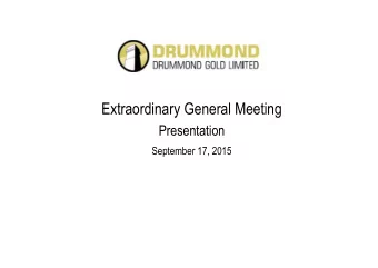 Extraordinary General Meeting  Presentation  September 17, 2015  Important Information  Forward