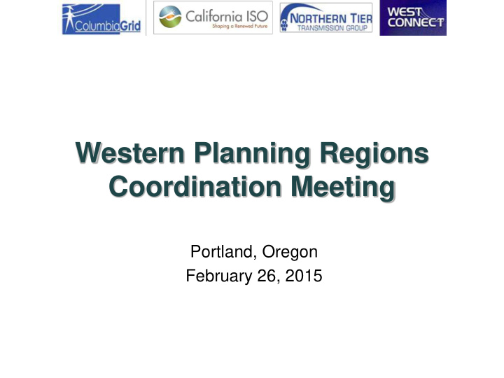 western planning regions