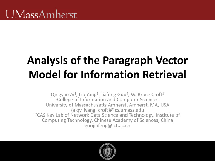 analysis of the paragraph vector model for information