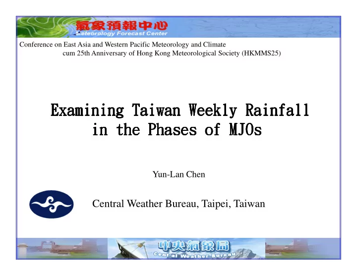 examining taiwan weekly rainfall examining taiwan weekly