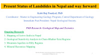 present status of landslides in nepal and way forward