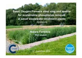 Basic Oxygen Furnace steel slag and apatite  for sustainable phosphorus removal  at small