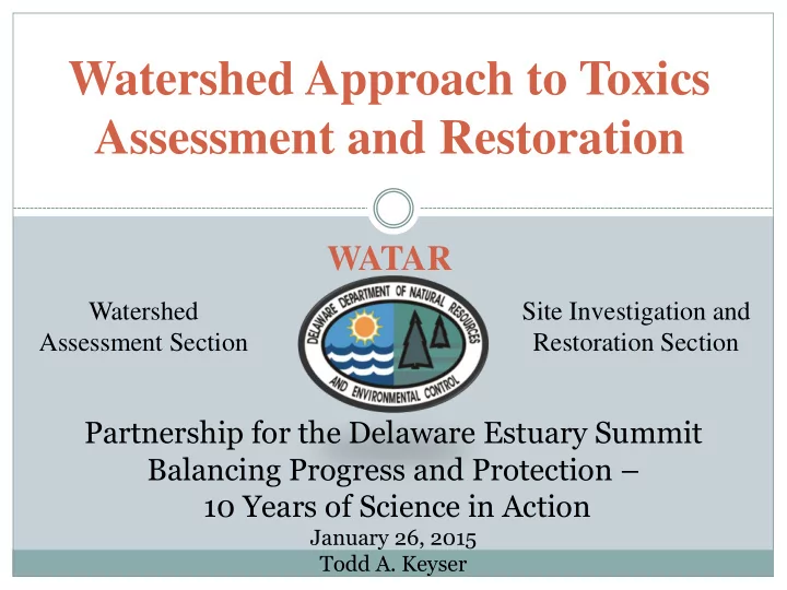 assessment and restoration
