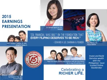 EARNINGS  Mancomm Meeting  PRESENTATION  1  Investor Presentation Highlights  FINANCIAL &amp;