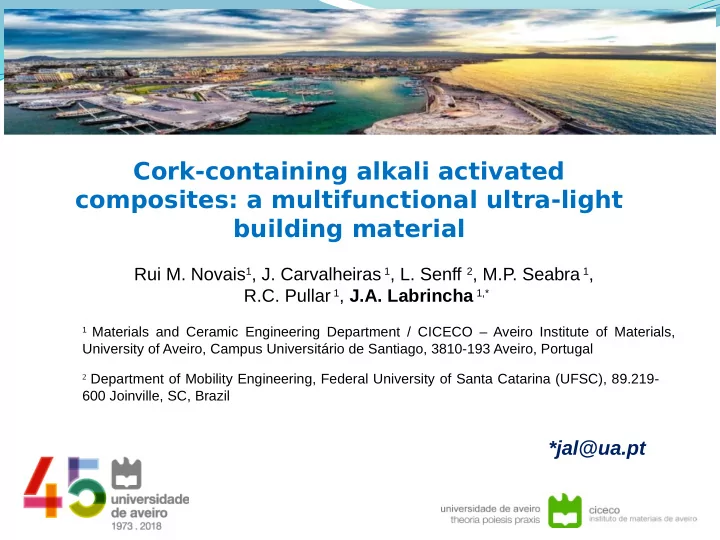 cork containing alkali activated composites a