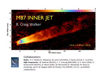 M87 INNER JET  R.  Craig  Walker   1mas  =  0.08  pc=  140  R s