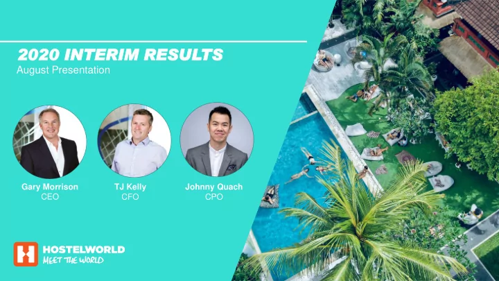 2020 20 in interim erim re resu sults ts