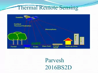 Thermal Remote Sensing  Parvesh  2016BS2D  Thermal infrared of EM spectrum  All objects have a
